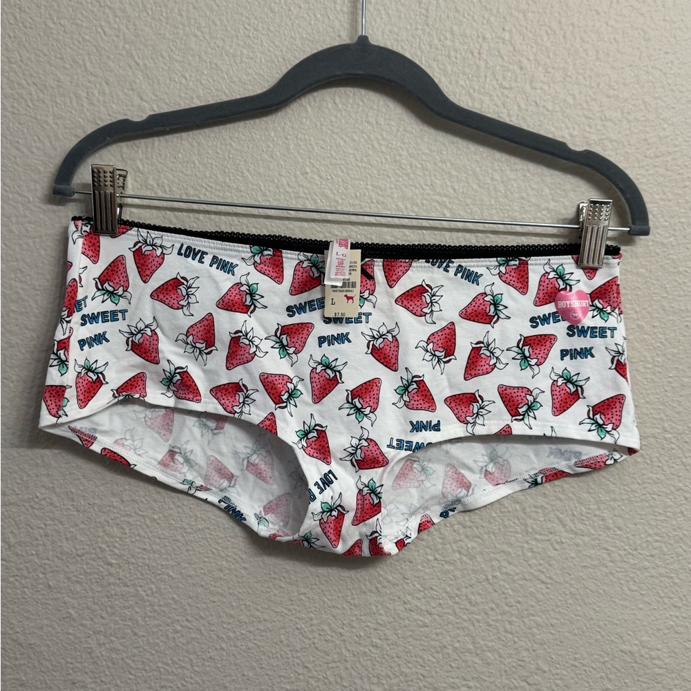 Victoria's Secret PINK Strawberry Print Underwear Boy Shorts